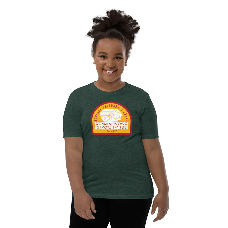 Roman Nose State Park Youth T-Shirt in Heather Forest
