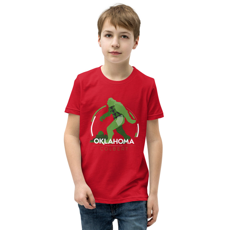 Colbert, Oklahoma Bigfoot Youth T-Shirt in Red