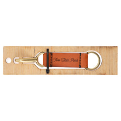 Arrowhead State Park Leather Keychain with Sasquatch design on the other side.