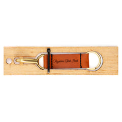 Arrowhead State Park Leather Keychain with Sasquatch design on the other side.