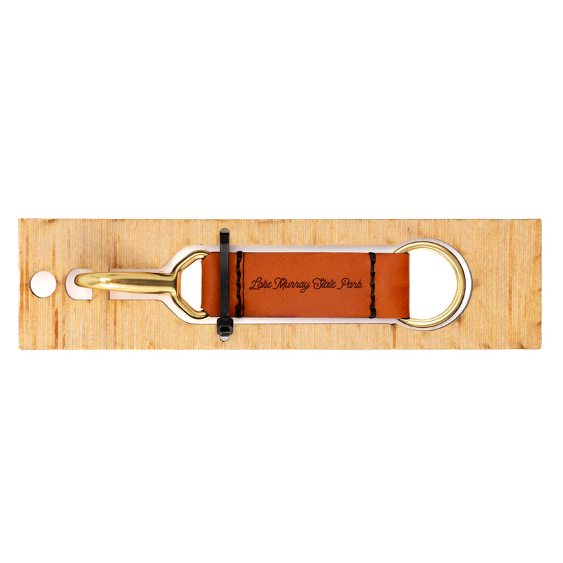 Arrowhead State Park Leather Keychain with Sasquatch design on the other side.