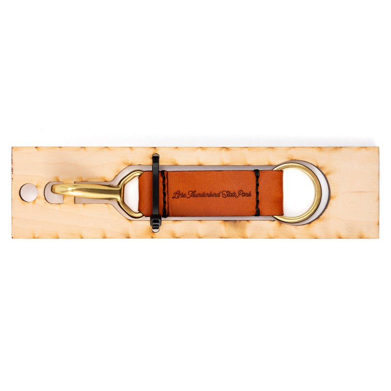 Arrowhead State Park Leather Keychain with Sasquatch design on the other side.