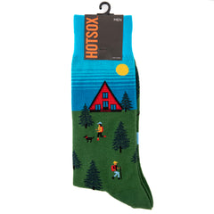 Men's Crew Socks with Outdoor Scenes