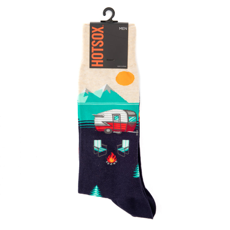 Men's Crew Socks with Outdoor Scenes