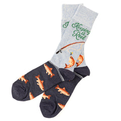 Men's Crew Socks with Outdoor Scenes