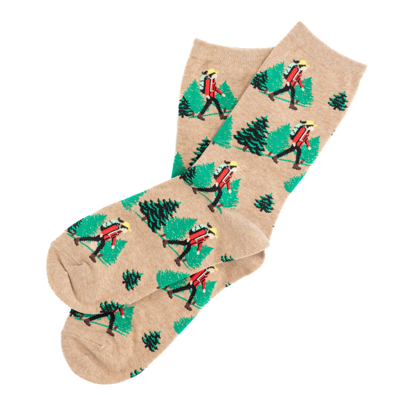 Men's Crew Socks with Outdoor Scenes