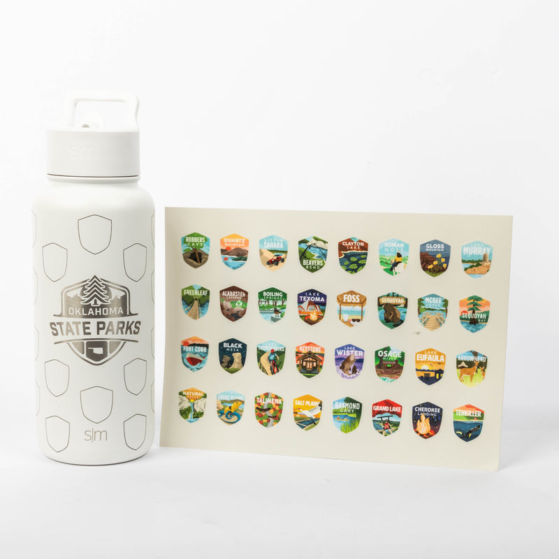 Oklahoma State Park Water Bottle Tracker with Stickers