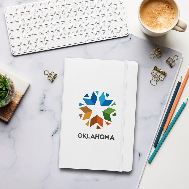 White Bound Hardcover Oklahoma Logo Notebook