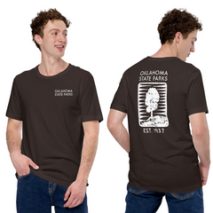 Oklahoma State Parks Double-Sided Adult Unisex T-Shirt in Black