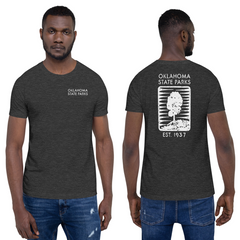 Oklahoma State Parks Double-Sided Adult Unisex T-Shirt in Black