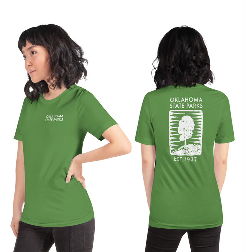 Oklahoma State Parks Double-Sided Adult Unisex T-Shirt in Black
