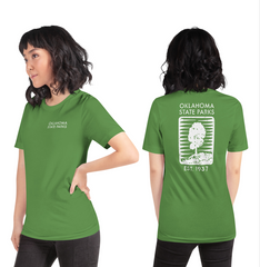 Oklahoma State Parks Double-Sided Adult Unisex T-Shirt in Black