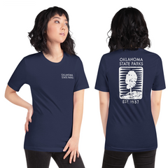 Oklahoma State Parks Double-Sided Adult Unisex T-Shirt in Black