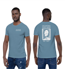 Oklahoma State Parks Double-Sided Adult Unisex T-Shirt in Black