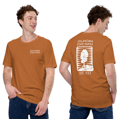 Oklahoma State Parks Double-Sided Adult Unisex T-Shirt in Black