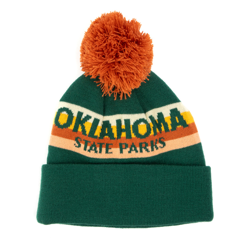 Oklahoma State Parks Beanie in Forest Green
