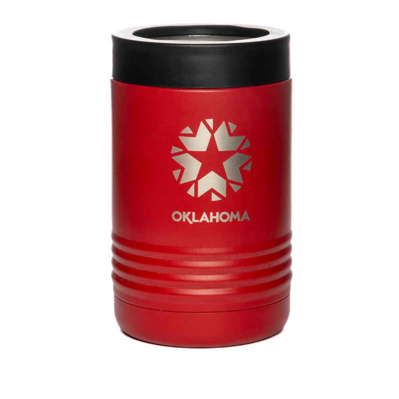 Oklahoma Logo Regular Fit Can Cooler in Red