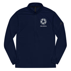 Adidas Quarter Zip with Embroidered Oklahoma Logo - Navy