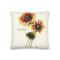 Oklahoma Wildflower Indian Blanket 18-inch by 18-inch Throw Pillow (Front)