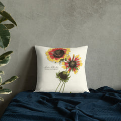 Oklahoma Wildflower Indian Blanket 18-inch by 18-inch Throw Pillow (Front)