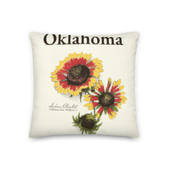 Oklahoma Wildflower Indian Blanket 18-inch by 18-inch Throw Pillow (Front)