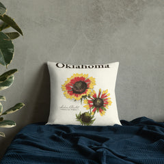 Oklahoma Wildflower Indian Blanket 18-inch by 18-inch Throw Pillow (Front)