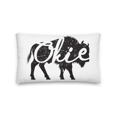 20 by 12 inch Okie Bison Throw Pillow