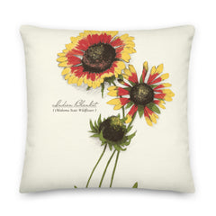 Oklahoma Wildflower Indian Blanket 18-inch by 18-inch Throw Pillow (Front)