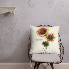 Oklahoma Wildflower Indian Blanket 18-inch by 18-inch Throw Pillow (Front)