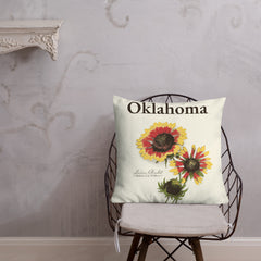 Oklahoma Wildflower Indian Blanket 18-inch by 18-inch Throw Pillow (Front)