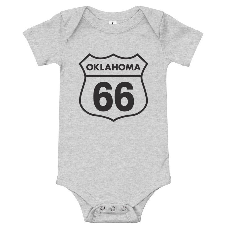 Route 66 Shield Baby Onesie in Athletic Heather