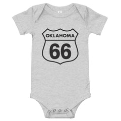 Route 66 Shield Baby Onesie in Athletic Heather