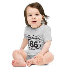 Route 66 Shield Baby Onesie in Athletic Heather