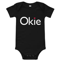 Okie Heart Baby Onesie in Black