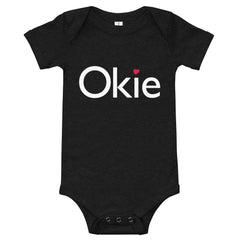 Okie Heart Baby Onesie in Dark Grey Heather