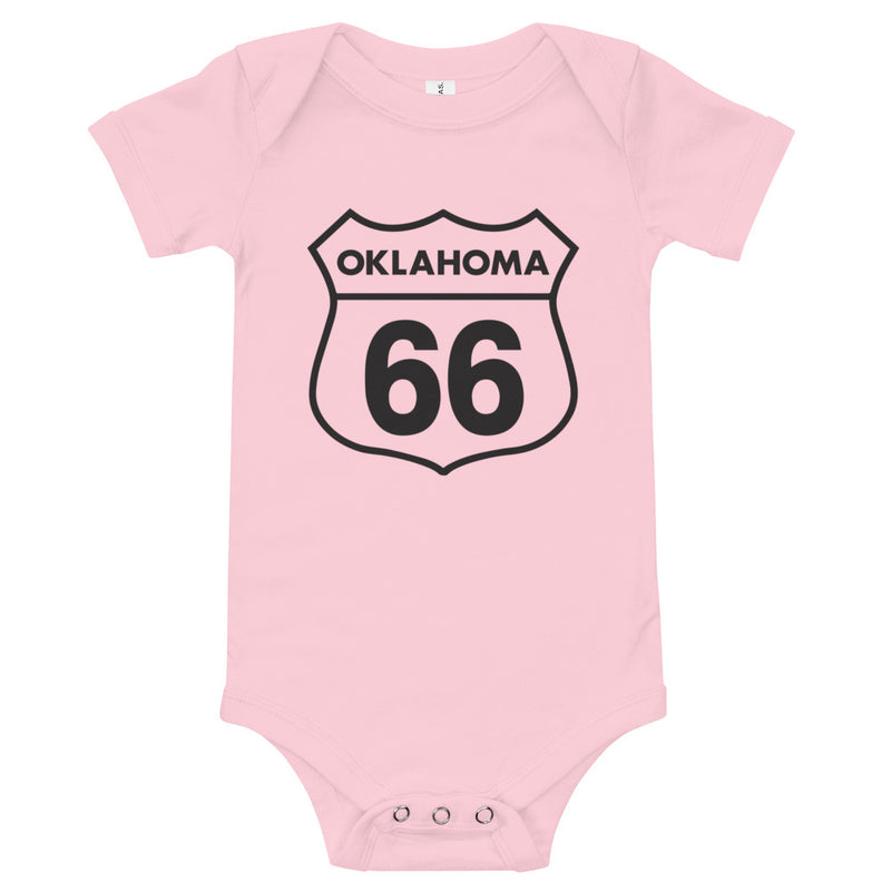 Route 66 Shield Baby Onesie in Athletic Heather