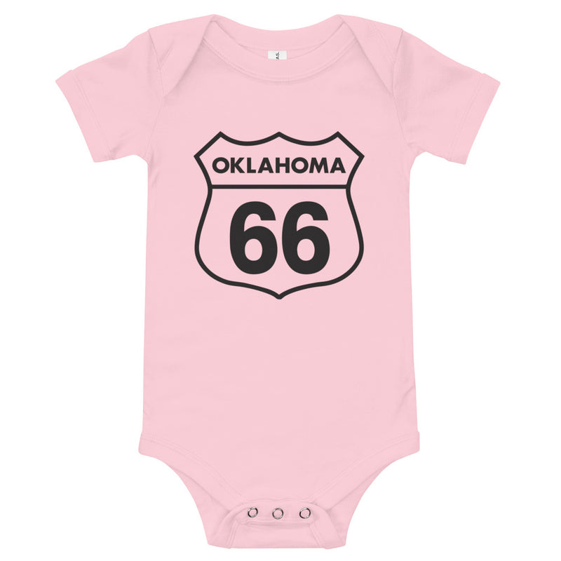 Route 66 Oklahoma - Baby Short Sleeve Onesie