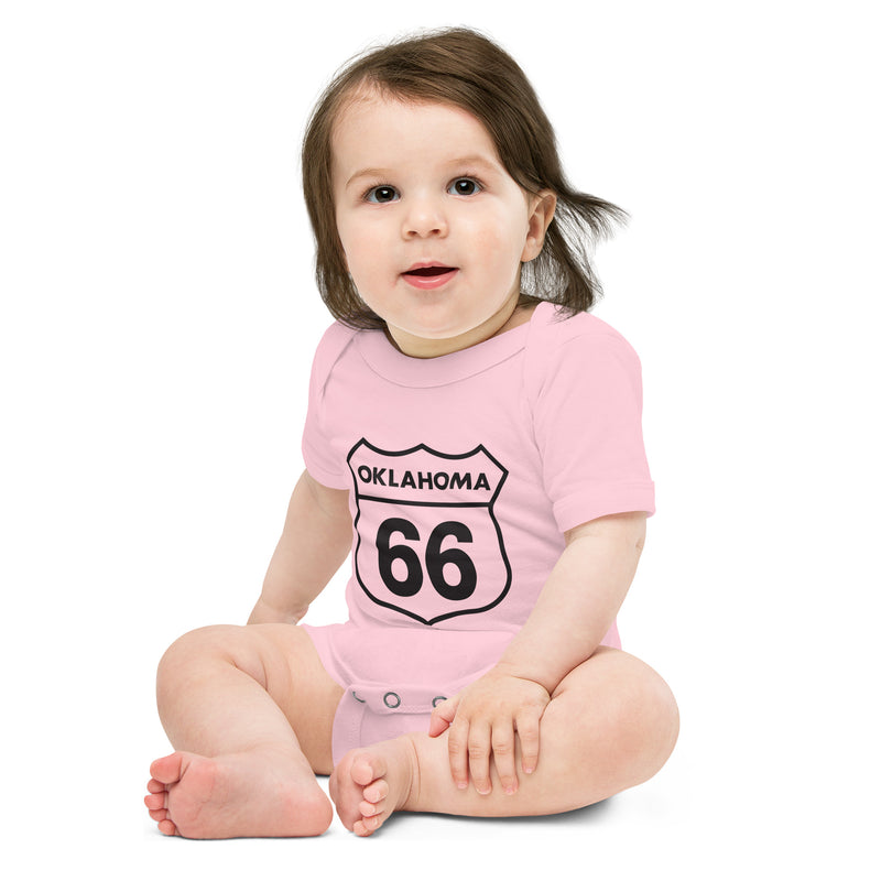Route 66 Shield Baby Onesie in Athletic Heather