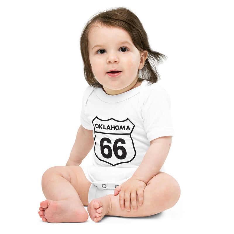 Route 66 Shield Baby Onesie in Athletic Heather