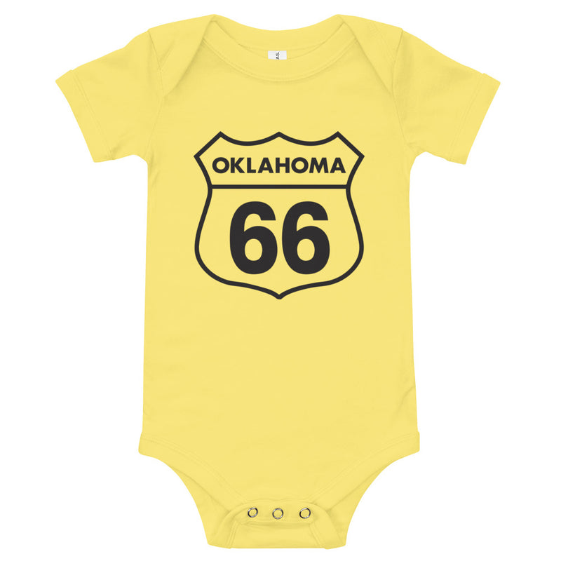 Route 66 Shield Baby Onesie in Athletic Heather