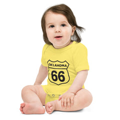 Route 66 Shield Baby Onesie in Athletic Heather
