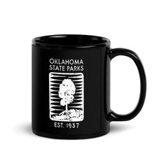 11 oz Oklahoma State Parks Black Glossy Mug