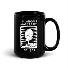 11 oz Oklahoma State Parks Black Glossy Mug