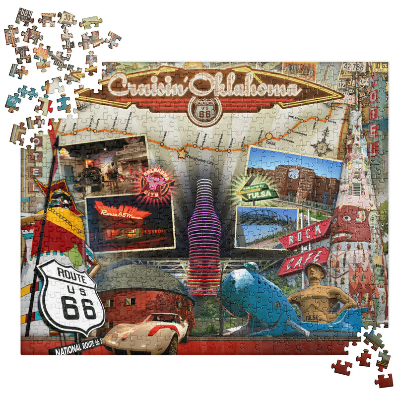 520 Piece Cruisin' Route 66 Jigsaw Puzzle