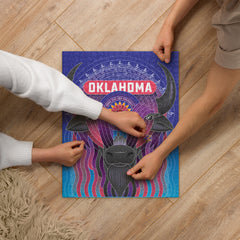 Vibrant Oklahoma Bison 520 Piece Jigsaw Puzzle