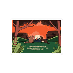 3-inch Sticker - The Adventures of Bixby & Harry P. Otter at Sequoyah State Park