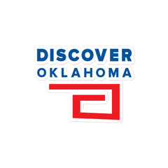 3 inch by 3 inch Discover Oklahoma Sticker