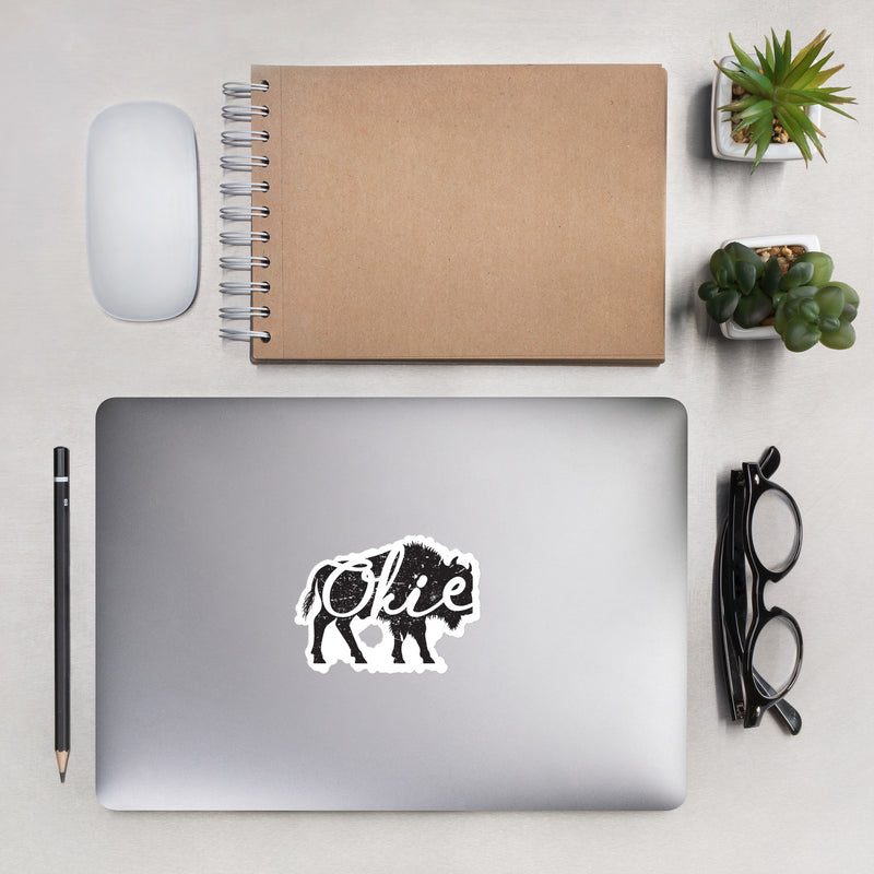 3-inch Okie Bison Sticker (Distressed)