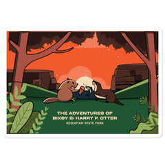 3-inch Sticker - The Adventures of Bixby & Harry P. Otter at Sequoyah State Park