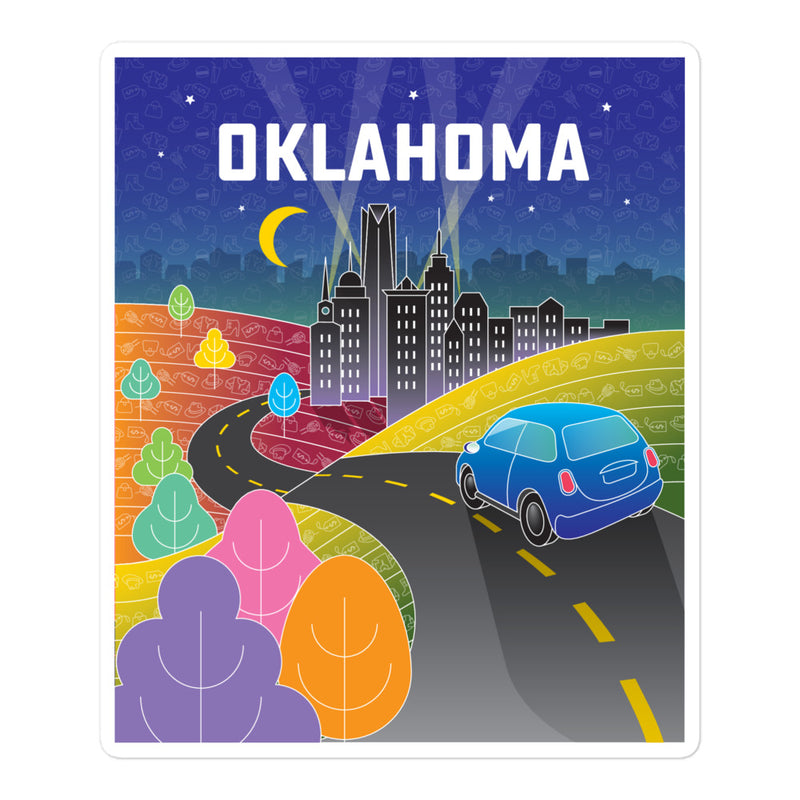 5.5 inch Oklahoma Shining Cities Sticker